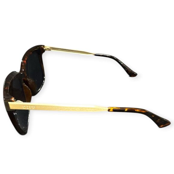 DIFF Tortoise‎ Shell Gold Sunglasses Bella Oversized Gray Lenses main image 3